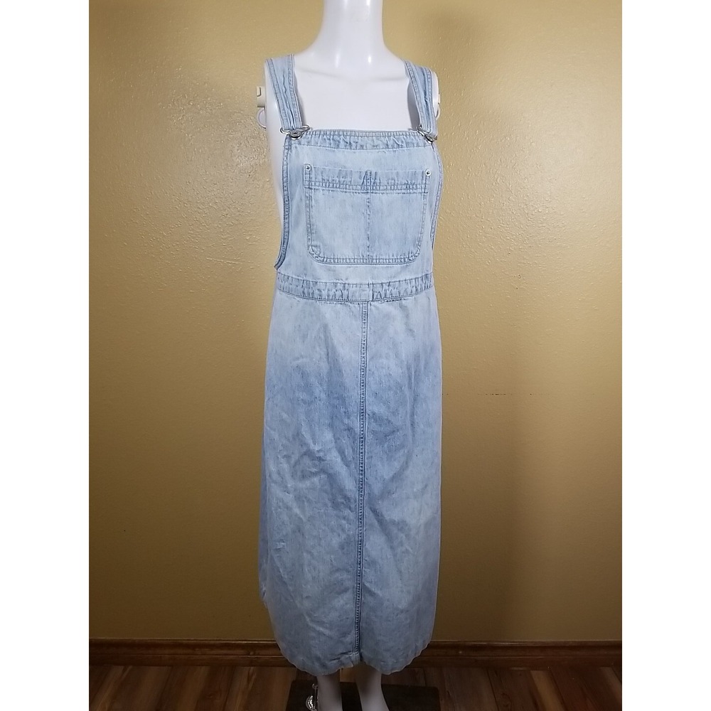 Vintage Faded Glory Overall Dress Skirtall Denim Y2K 90s Midi Cottagecore Garden
